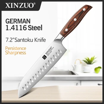 XINZUO Acciaio Inossidabile di Alta Qualità 7.2 '' Coltello Santoku Din 1.4116 Affettare Chef Coltelli Da Cucina Pakka Manico In Legno Cook Cutter 1