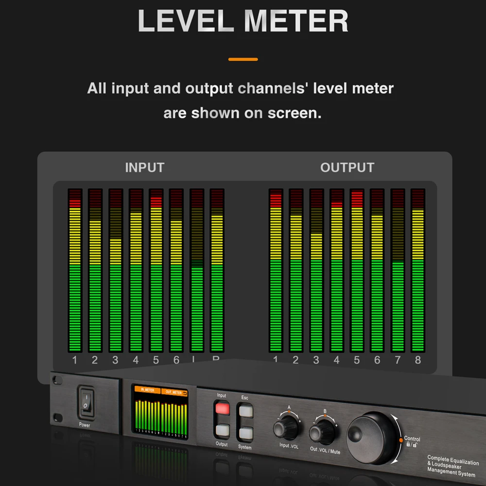 SHENNDARE A808 8 In 8 Out Professional Digital Audio Processor With 32Bit DSP 7 Band EQ Equalizer Support WIFI USB Sound Effects