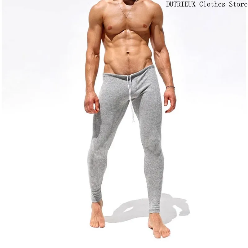 Pantaloni in maglia a righe elastiche da uomo nuovi autunno e inverno Pantaloni slim morbidi e confortevoli Pantaloni fitness elastici da uomo Palestra 4
