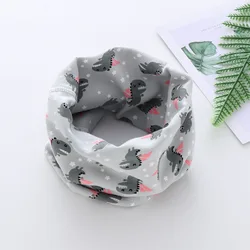 Cozy Cartoon Neck Scarf for Kids - Soft, Warm, and Adorable Winter Accessory (Grey Dinosaur)
