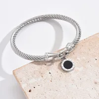 316L Stainless Steel Roman Digital Buckle Wire Rope Bracelet