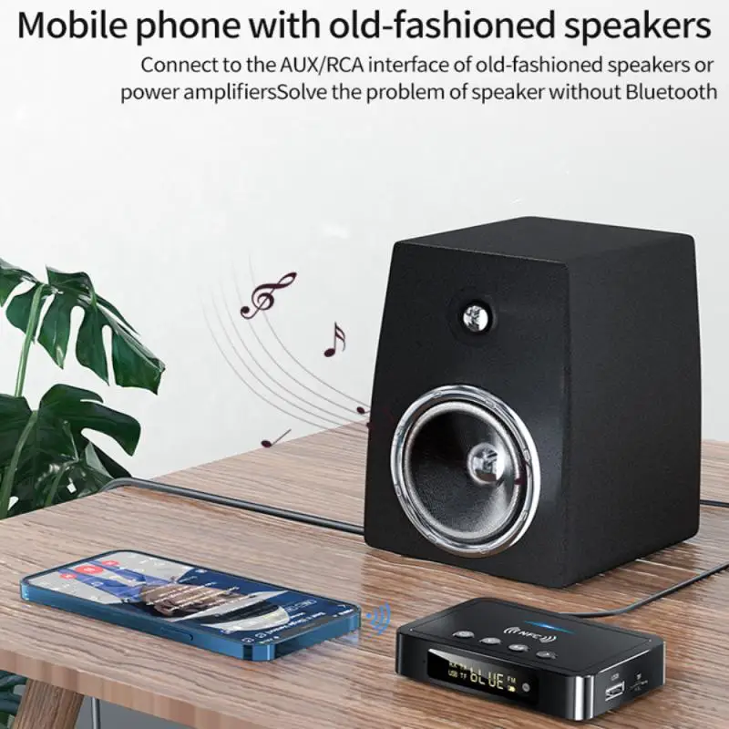 Bluetooth 5.0 Receiver Transmitter FM Stereo AUX 3.5mm Jack RCA Optical Wireless Handsfree Call NFC Bluetooth Audio Adapter TV