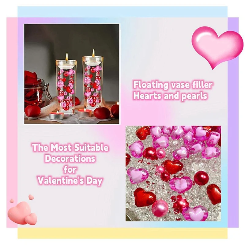 1 Set Valentines Day Vase Filler Suitable For 2 Vases, Rose Red And Red  Hearts Beads, Filler Floating - AliExpress
