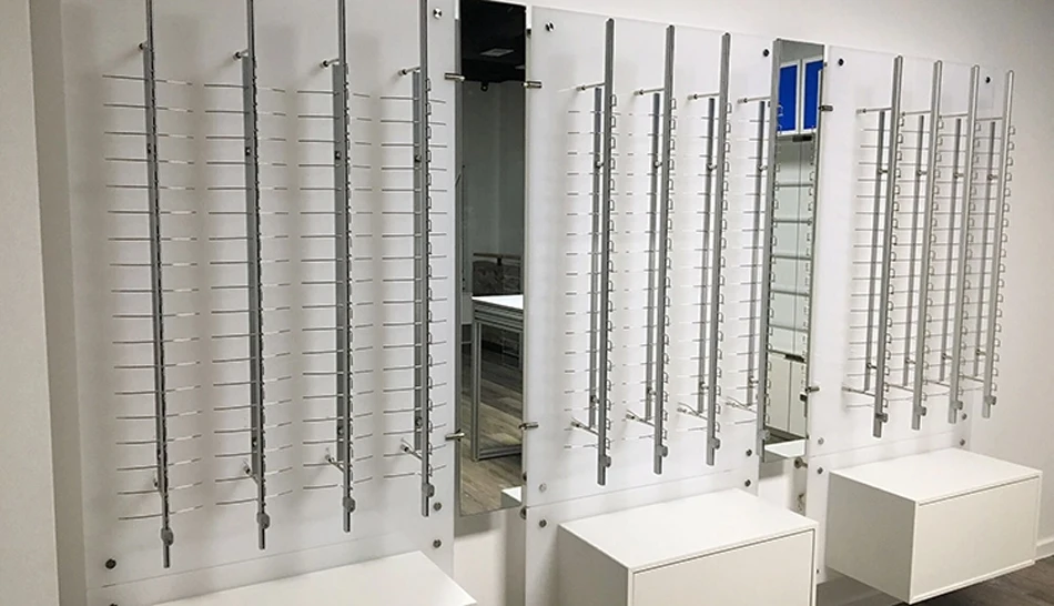 Hold 9/12/14/18/20 Pair Glasses Aluminium Alloy Optical Frames Safety Display Wall Mounted Stand Rack with Lock Sunglasses