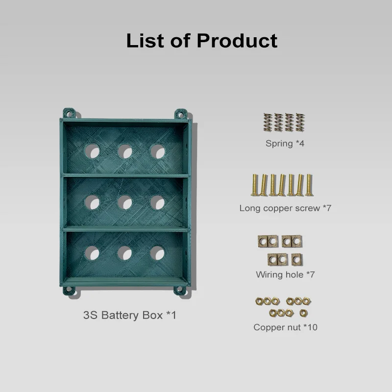 DIY 32700 Weld-free Battery Box/Battery Case//Holder Pure Copper 22A High Curren