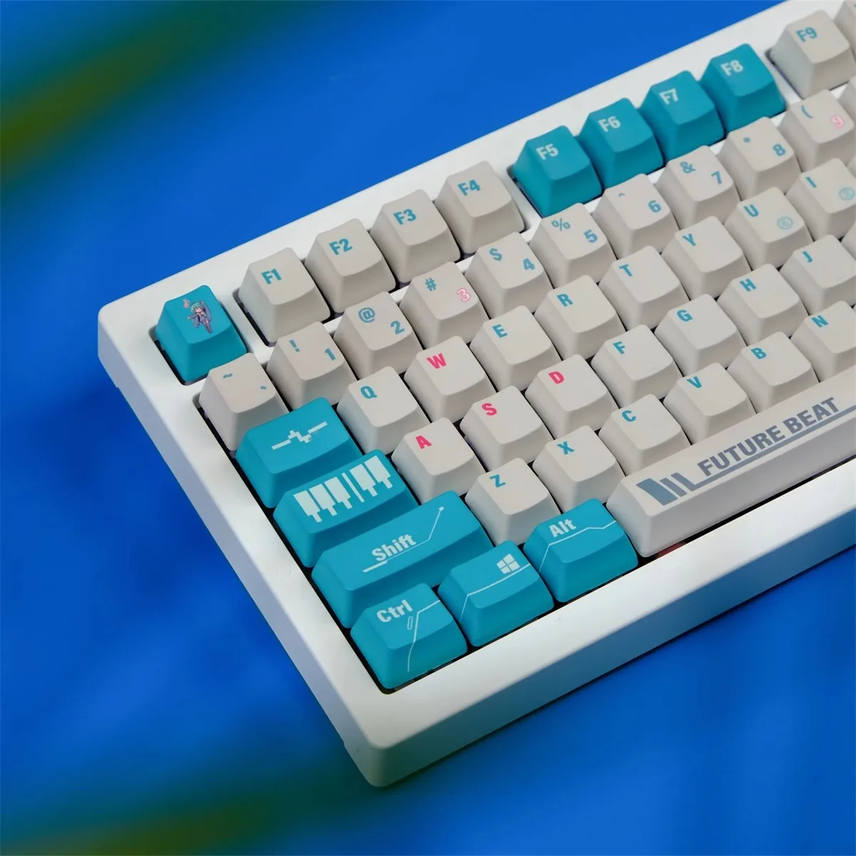 Pbt Dye-subbed Princesa Tecla Caps de Teclado 123 Teclas Grupo Virtual Singer Princesa Perfil Oem Keychron k2 65 75 Anne Gh60 Gk64 Poker - Imagem 3