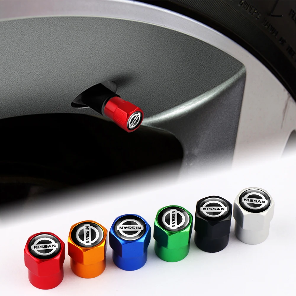4Pcs Car Tire Valve Caps Aluminium Alloy Wheel Auto Accessories For Nissan Nismo GTR 370Z Maxima Sentra Megane Tire Valve Caps