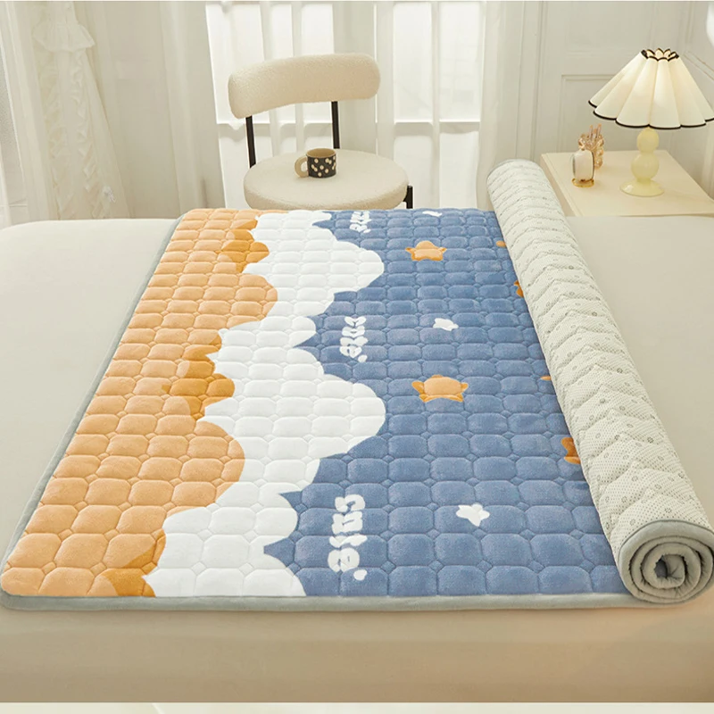 Household Milk Velvet Mattress Soft Cushion Fall Winter Warm Thickened Bed Mattress Foldable Student Dormitory Bedroom