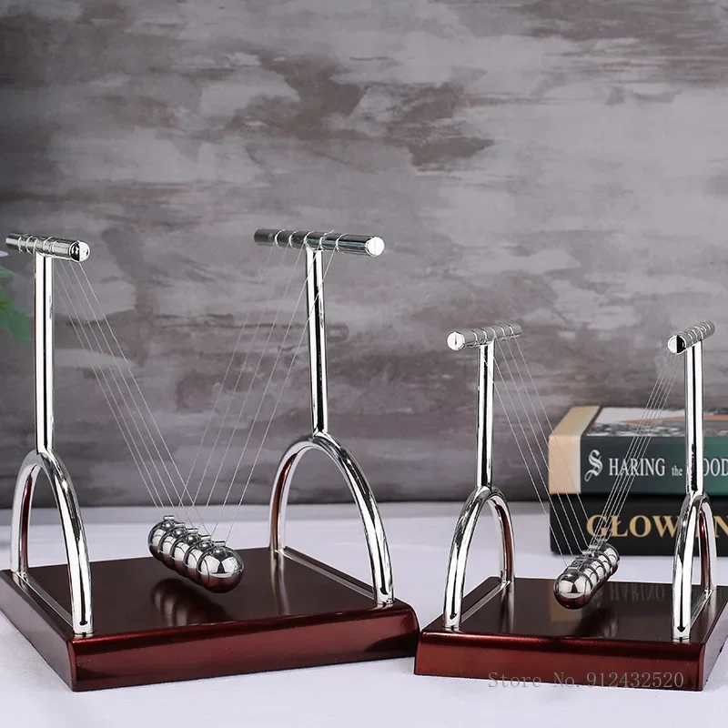 Steel Balance Ball Physics Science Pendulum Early Fun Development Educational Desk Toy Gift, Newtons Cradle Large, Medium, Small