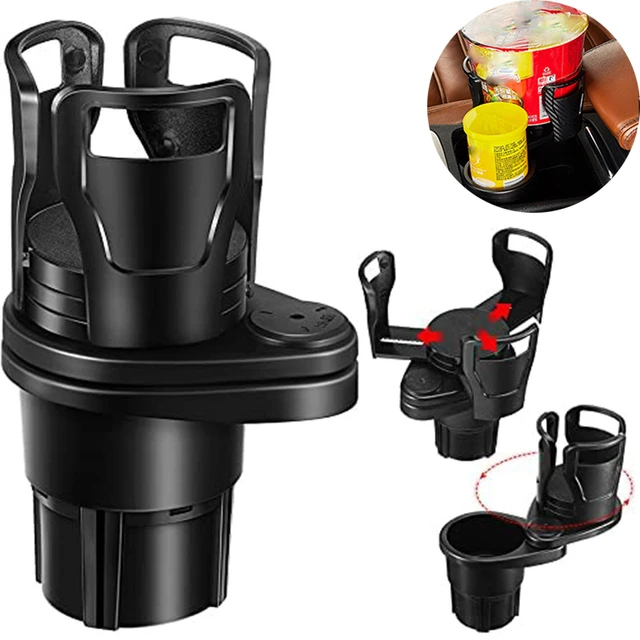 Dual Cup Holder Expander for Car, 2 in 1 Multifunctional Car Cup Holder  Expander Adapter with Adjustable Base All Purpose Vehicle Mounted Water Cup