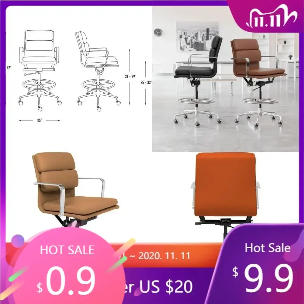 ergonomic padded drafting chair for standing desks: commercial-grade, height-adjustable design
