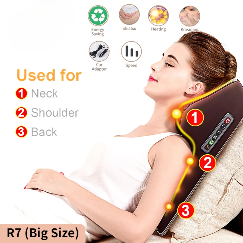 

Multi-functional Kneading Cervical Vibration Massager Neck Shoulder Waist Full-body Car Home Duel-use Gift Large Massager Pillow