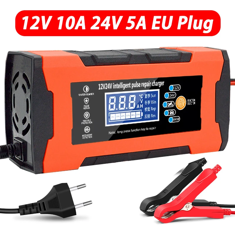 YONHAN 10-Amp Smart Car Battery Charger - 12V/24V