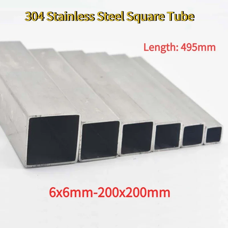 Length 495mm 304 Stainless Steel Square Tube 6x6-200x200mm Rectangular ...