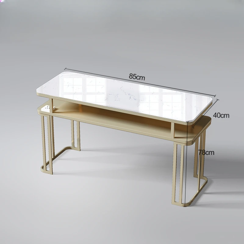 Luxury Marble Nail Tables Makeup Professional Modern Vacuum Cleaner Nail Tables White Office Nageltisch Salon Furniture MR50NT