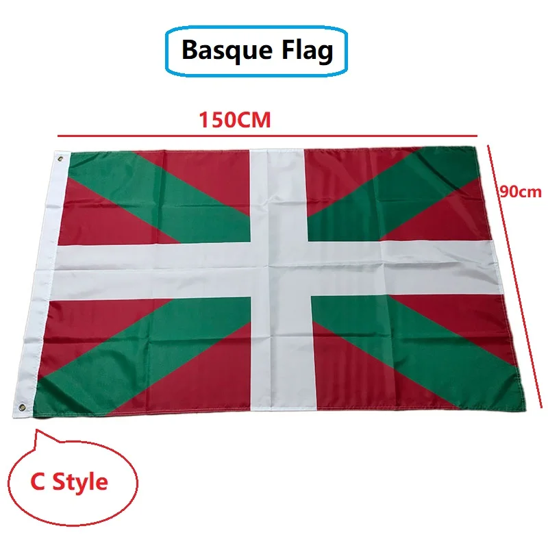 Basque Country Spanish Flag Polyester  HD Digital Printing  hanging  Basque Spain Flag  For Decor