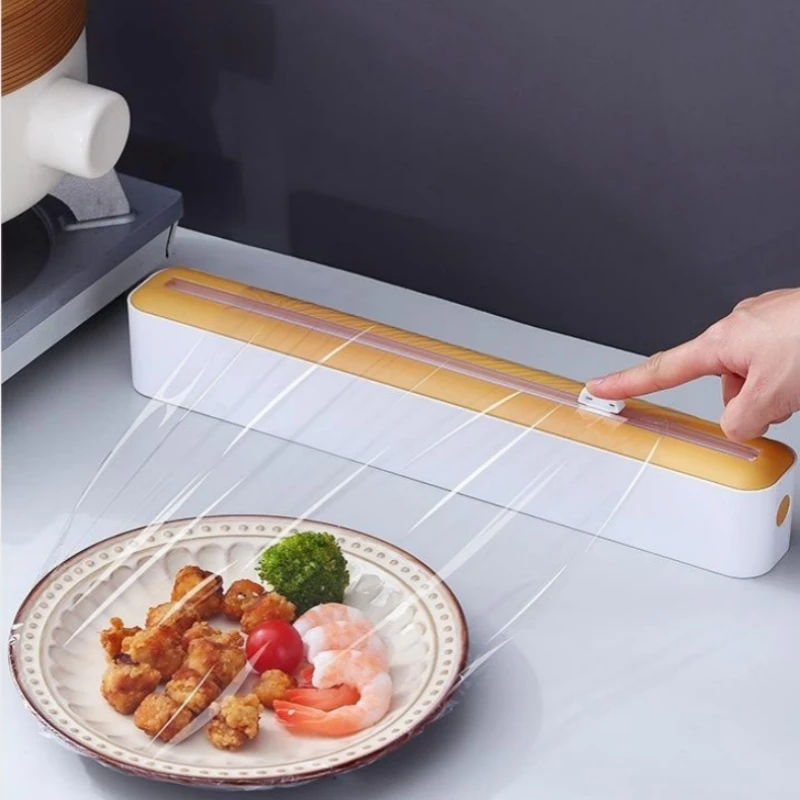 Cling Wrap Dispenser Plastic Foil Holder Cutter Kitchen Storage Aluminum Foil Film
