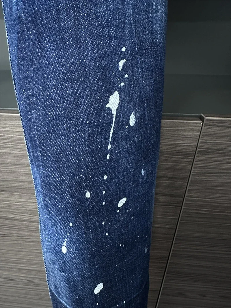 fashion BRAND Punk Style DSQ Men Jeans Biker Pants Badge Moto Patchy Design husband Denim Trousers button D2 jeans pant A612 5
