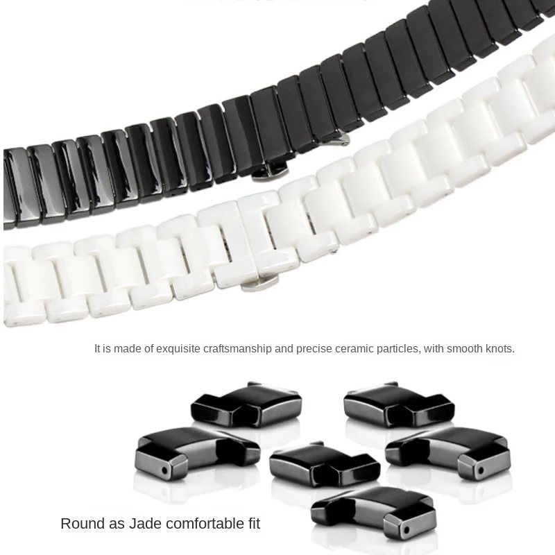 Sleek Steel & Ceramic Wristband Bracelet for Smartwatches (20mm/22mm)