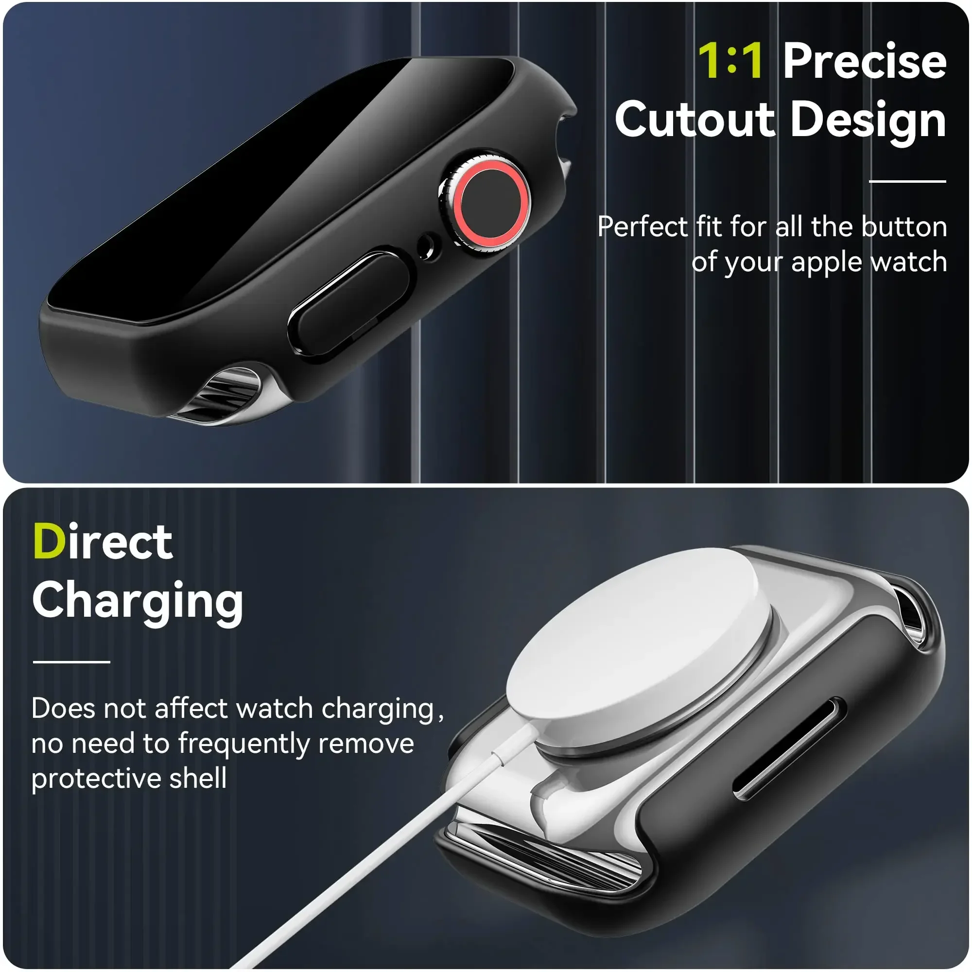 Anti-Peeping Screen Protector For Apple Watch 45mm 41mm 44mm 40mm Tempered Privacy Glass+Case For iWatch 8 7 6 5 4 SE 9 Cover apple watch screen protector,watch screen protector case,apple watch screen protector case,watch protective case,watch cover,watch protective cover