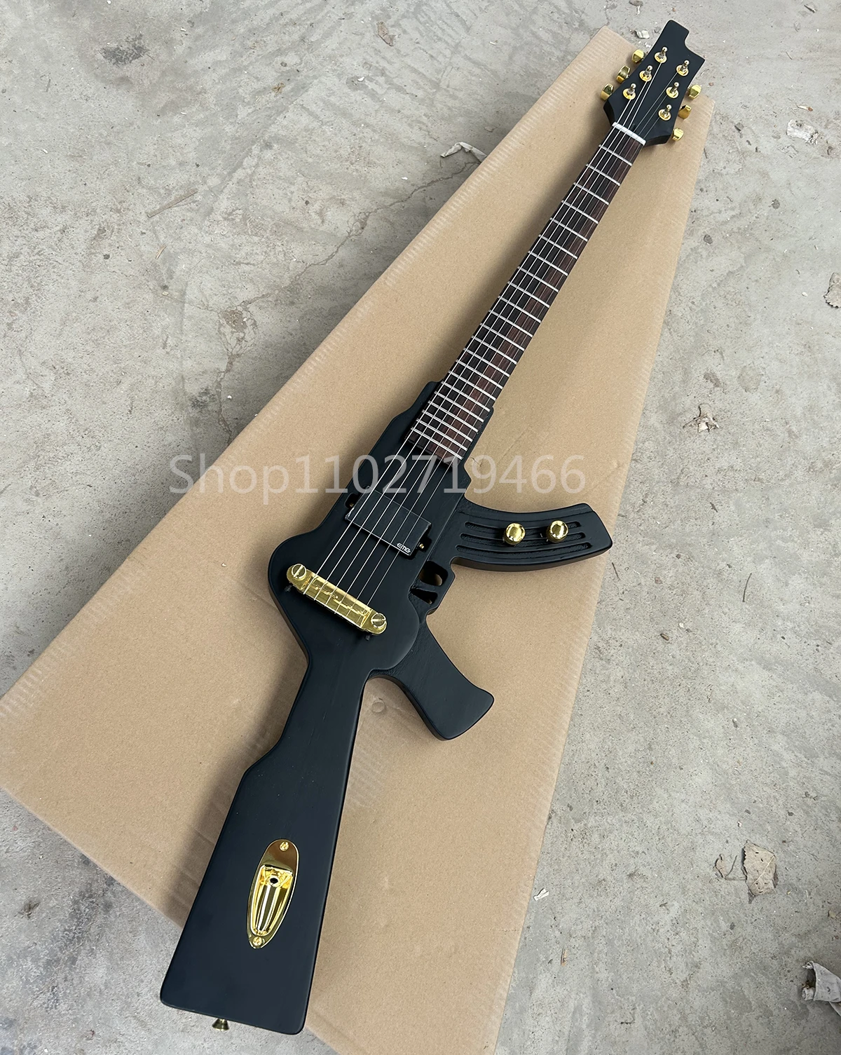 Factory-Unusual-Shape-Matte-Black-6-Strings-Electric-Guitar-Rosewood ...
