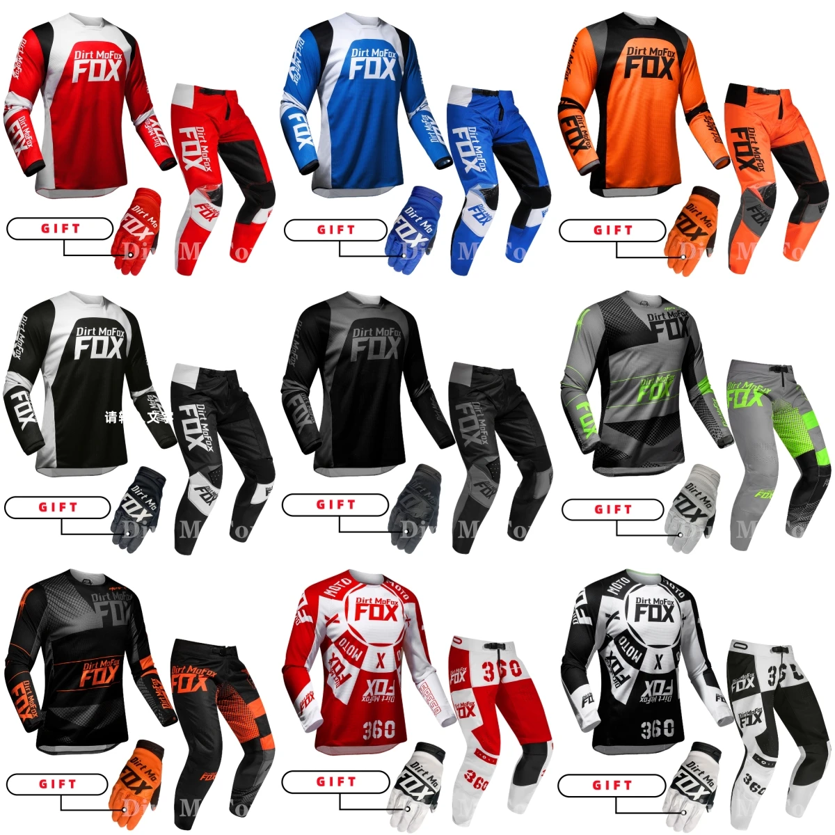 Motocross Mx Off Road Bike Dirt Mofox Nobyl Flexair Honr Le A1 Gear Set Mx Outfit Regalo Guanti Combo Tuta Da Moto Kit Da Uomo