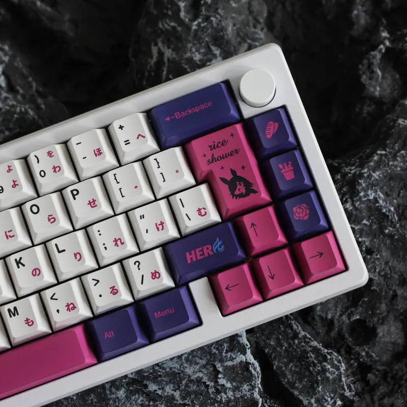 Teclado mecânico japonês, design original, keycap chuveiro