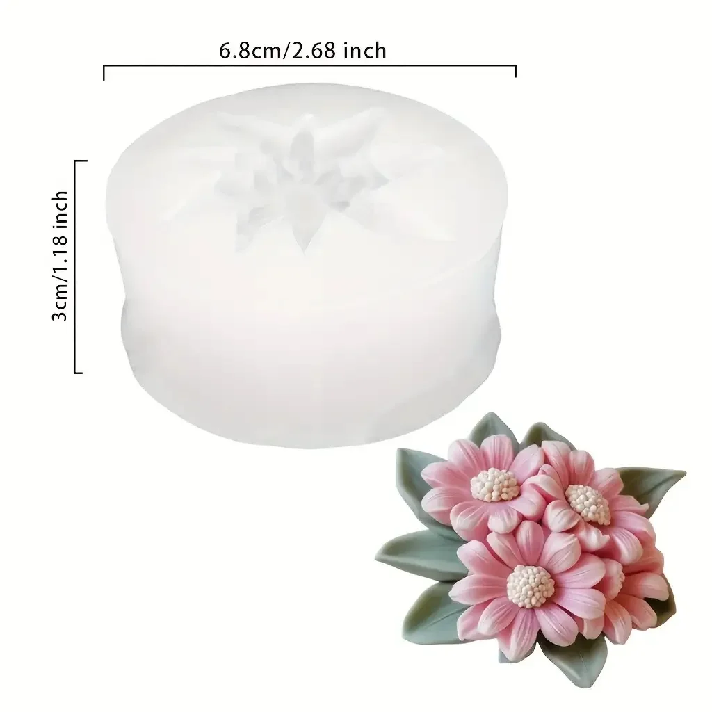 Rose-Shaped Silicone 3D Cake and Dessert Mold for Baking and Decorating