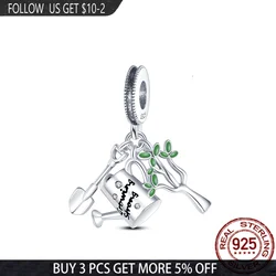 2021NEW Tree Watering Can With A Shovel Charm Beads Fit Original Pandora Bracelet Bangle 925 Sterling Silver Making Jewelry Gift