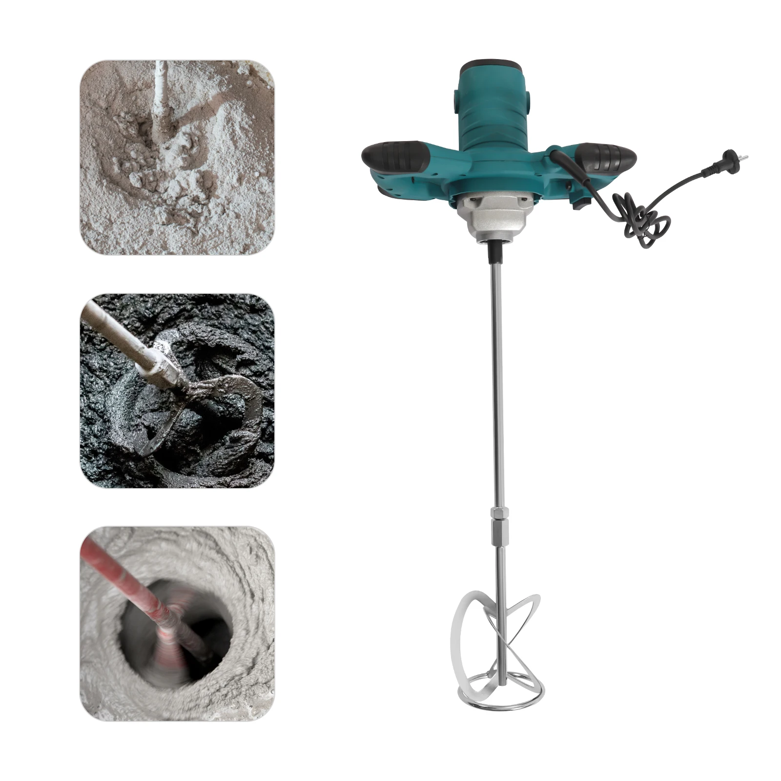 2100W Portable Electric Mud Mixer Wear-resistant Concrete Mixer Machine 2600w electric concrete mixer portable cement mixer mortar grout plaster paint stirring tool 6 speeds adjustable