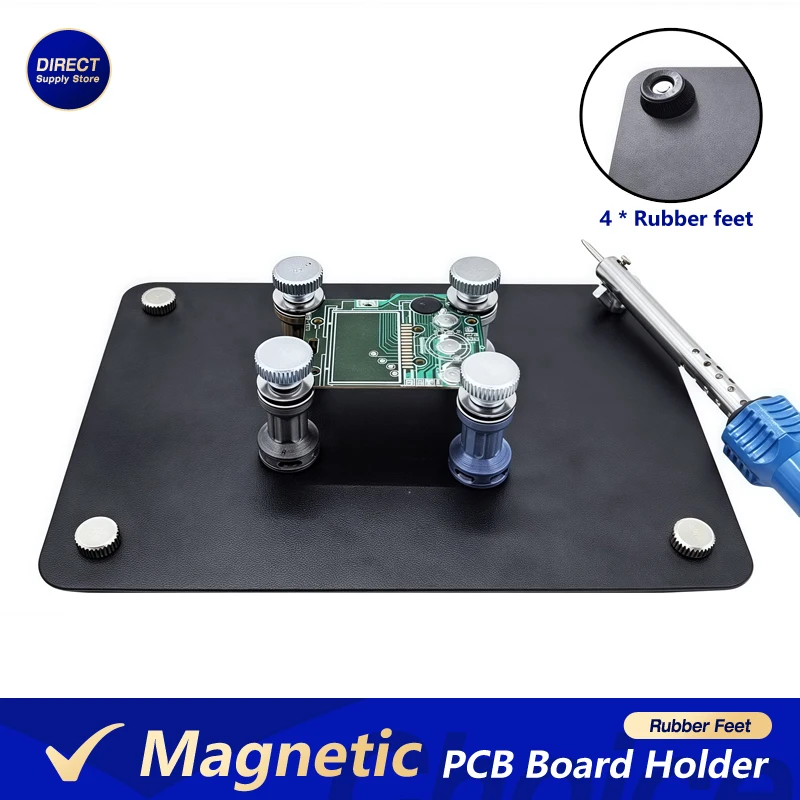 Universal PCB Holder Fixture Soldering Platform with Magnetic Pins Rubber Feet for Circuit Board Assembly & Repair