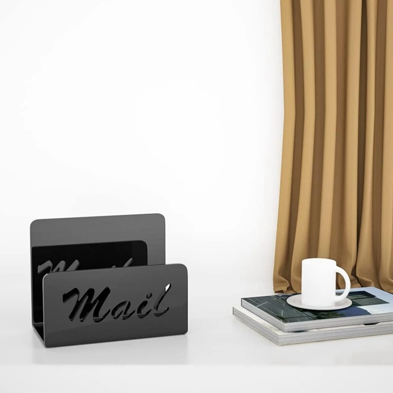 E-Easy To Use-Mail Organizer 카운터탑 메일 홀더 책상용 아크릴 메일 분류기 봉투 홀더 사무실용 편지 정리함