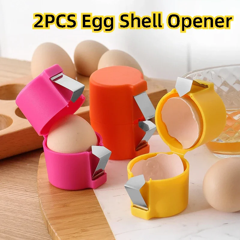2PCS Egg Shell Opener Portable Egg Opener Kitchen Handheld Egg-Shell Crusher Household Press Egg-Shell Separator Kitchen Gadgets
