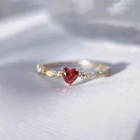 Love Heart Red Gemstone Ring Zircon Size 5/6/7/8/9/10/11 For Women Charm Jewelry Romantic Ring 2025 2
