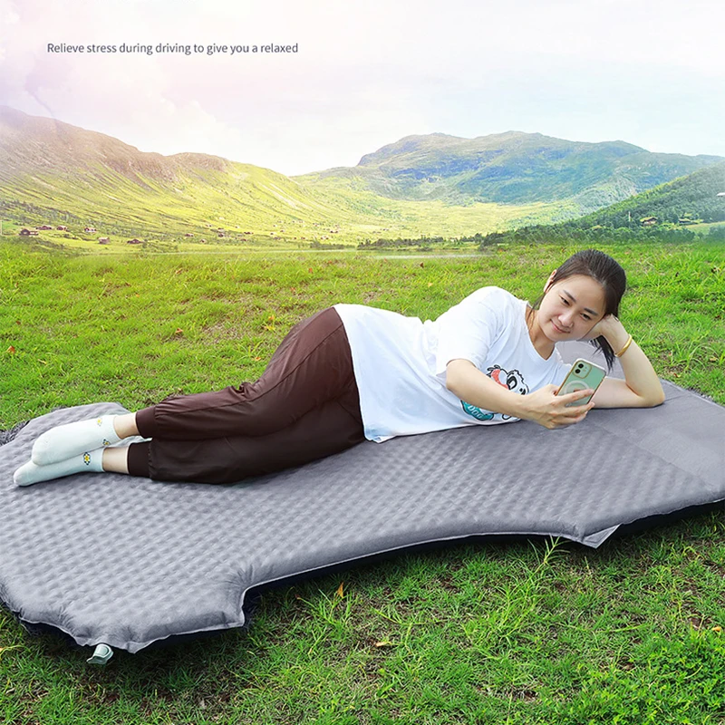 For Tesla Model Y Inflatable Air Mattress Outdoor Camping Air Cushion Bed Suede Fabric Car Travel Bed Car Interior Accessories