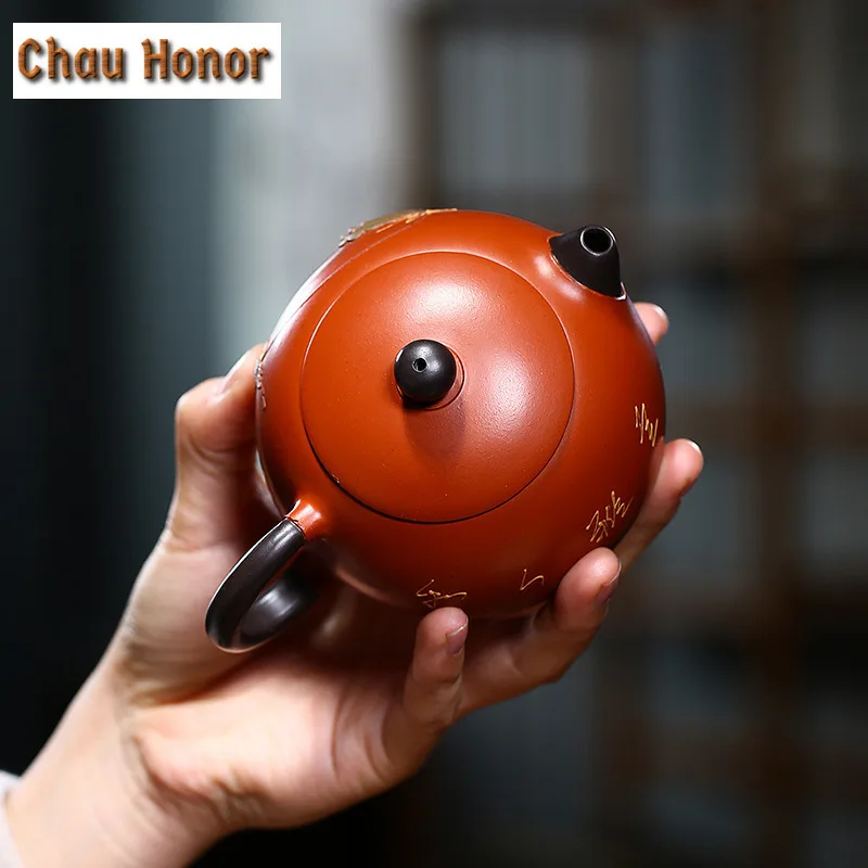 240ml Yixing Raw Ore Zhu Ni Lotus Xi Shi Purple Clay TeaPot Handmade Household Kung Fu Tea Set Tea Ceremony Drinkware Customized