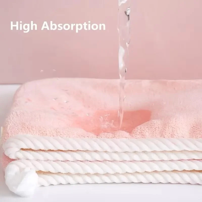 Double Thickness Dry Hair Towel, Double-sided Dry Hair Cap, Multi-color Strong Absorbent Wave Edge Quick Drying Swimming Cap