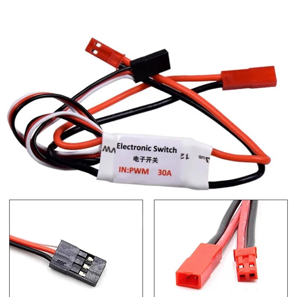 Interrupteur Relais RC 5A/10A/30A pour récepteur montrant les bornes de connexion
