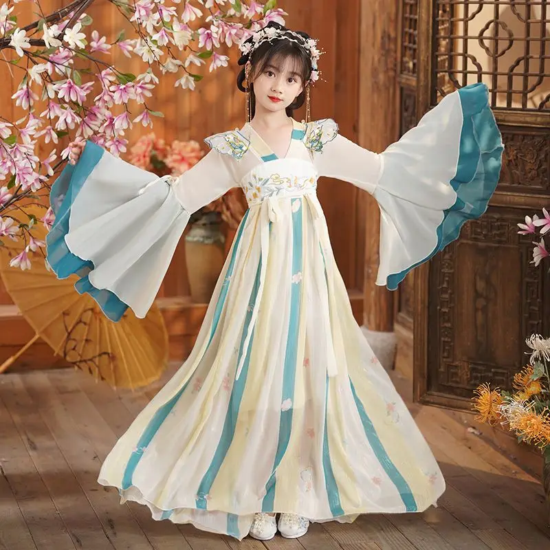 

Children's Summer Hanfu Super Immortal Ancient Clothes Girls 2023 New Girl Ancient Style Tang Dress Autumn Dress Autumn