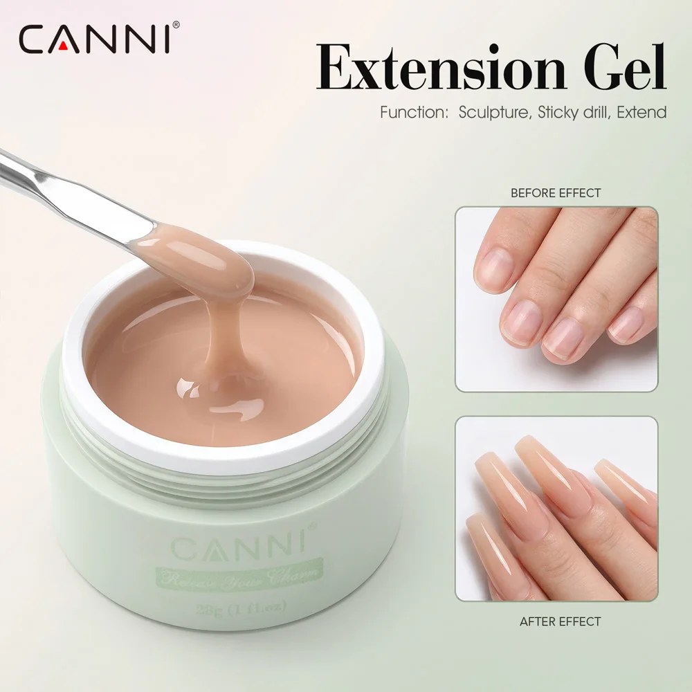 CANNI Builder Nagelgel-Set 12 Stück 28g Verlängerungsgel UV LED Soak-Off Natürliches Rosa Nude Nail Art DIY Nagelverlängerung – Detail 2