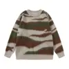 Men's Sweaters Tie-dye Striped Loose Pullovers Simple Daily Autumn O-neck Couple Unixes Clothing Hip Hop Streetwear 4