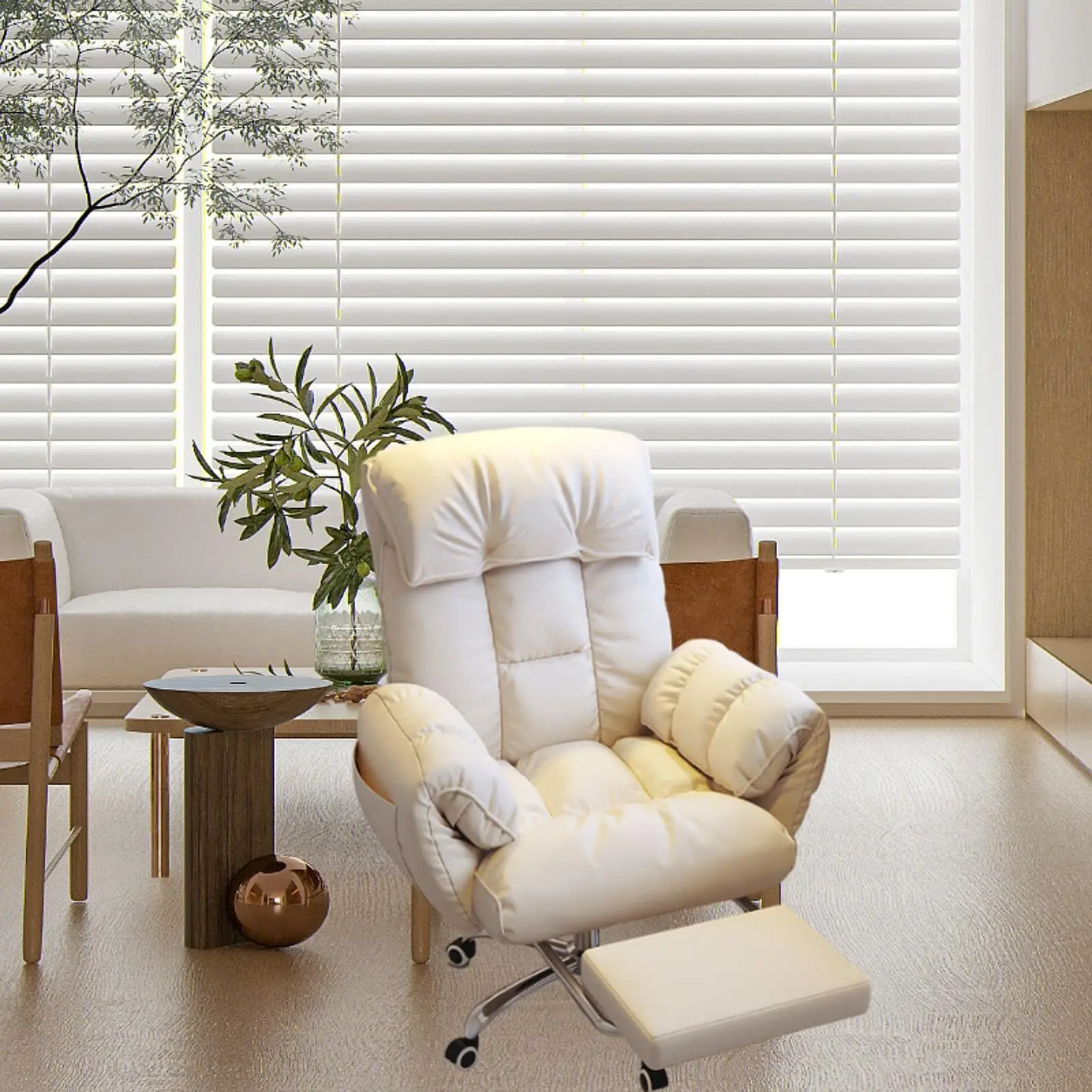 כיסא מחשב עצלן עם מושב נוח עם מנוחת רגליים כיסא מנהל למשרד לחדר לימוד חדר קריאה בית סלון רהיטים