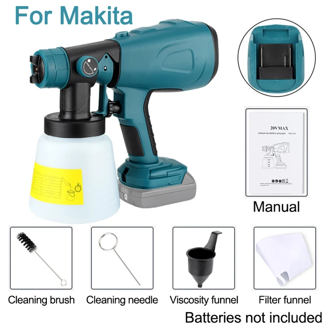 Electric Spray Gun Cordless Paint Sprayer Auto Furniture Steel Coating  Airbrush Fit Makita 18V Battery without battery - AliExpress