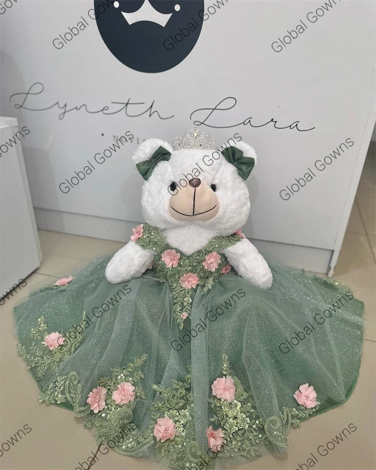 Green Special Link For Personalized Quinceanera Teddy Bear Dress