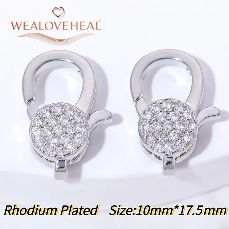 Modischer Zirkon-Blumen-Verschluss, 18K Vergoldeter Messing-Metallverschluss für DIY Handgemachte Schmuckherstellung Zubehör – Detail 29