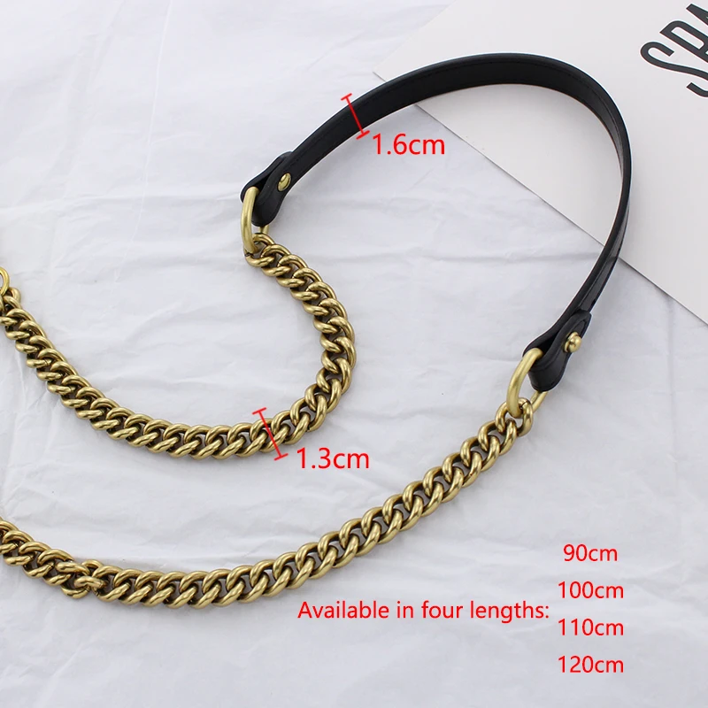 TINBERON Chains Strap Handbag Handles Shoulder Straps Luxury Design Vintage Gold Bag Chain Strap Replacement Leather Bags Straps
