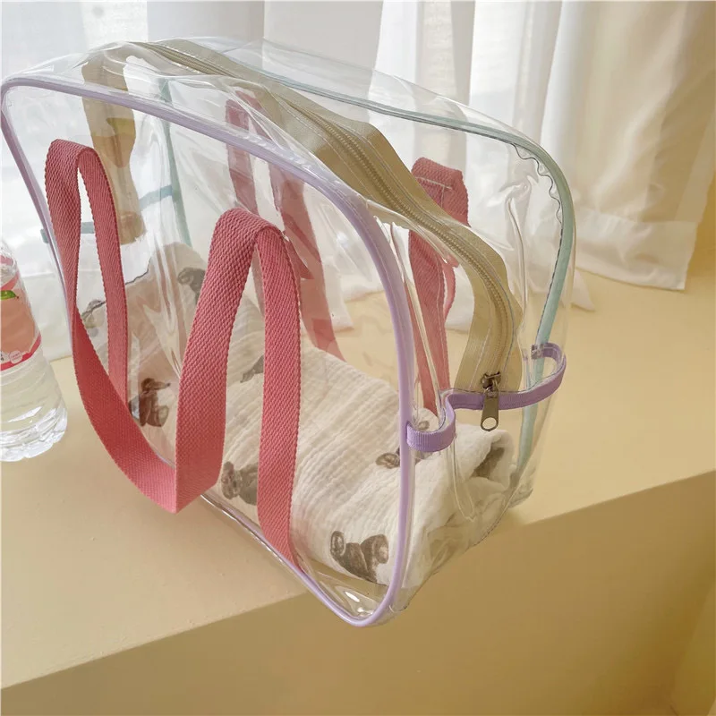 Swimming Beach Bag Transparent Waterproof Bag Travel Large Capacity Mommy Bags Shopping Portable Storage Diaper Bags 4
