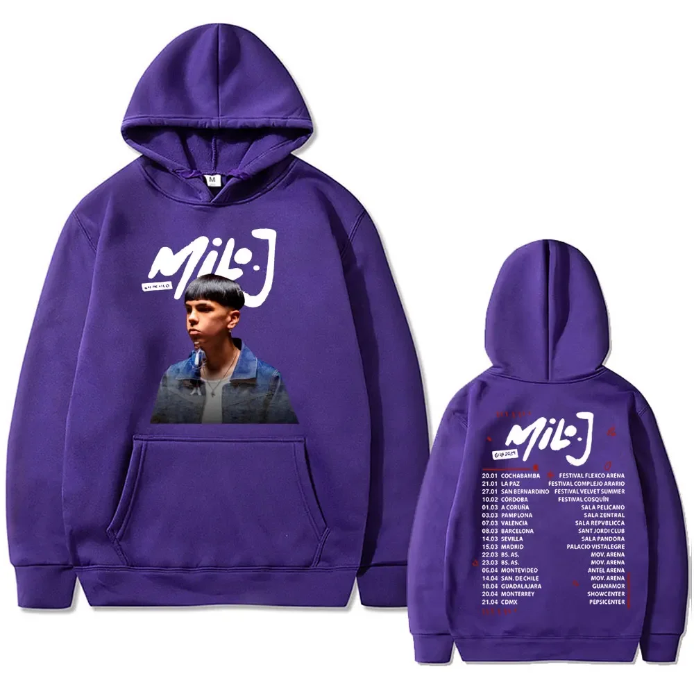 Sudaderas con capucha Milo J para raperos masculinos y femeninos, grandes para hombres, estilo hip-hop, forros polares, trajes
