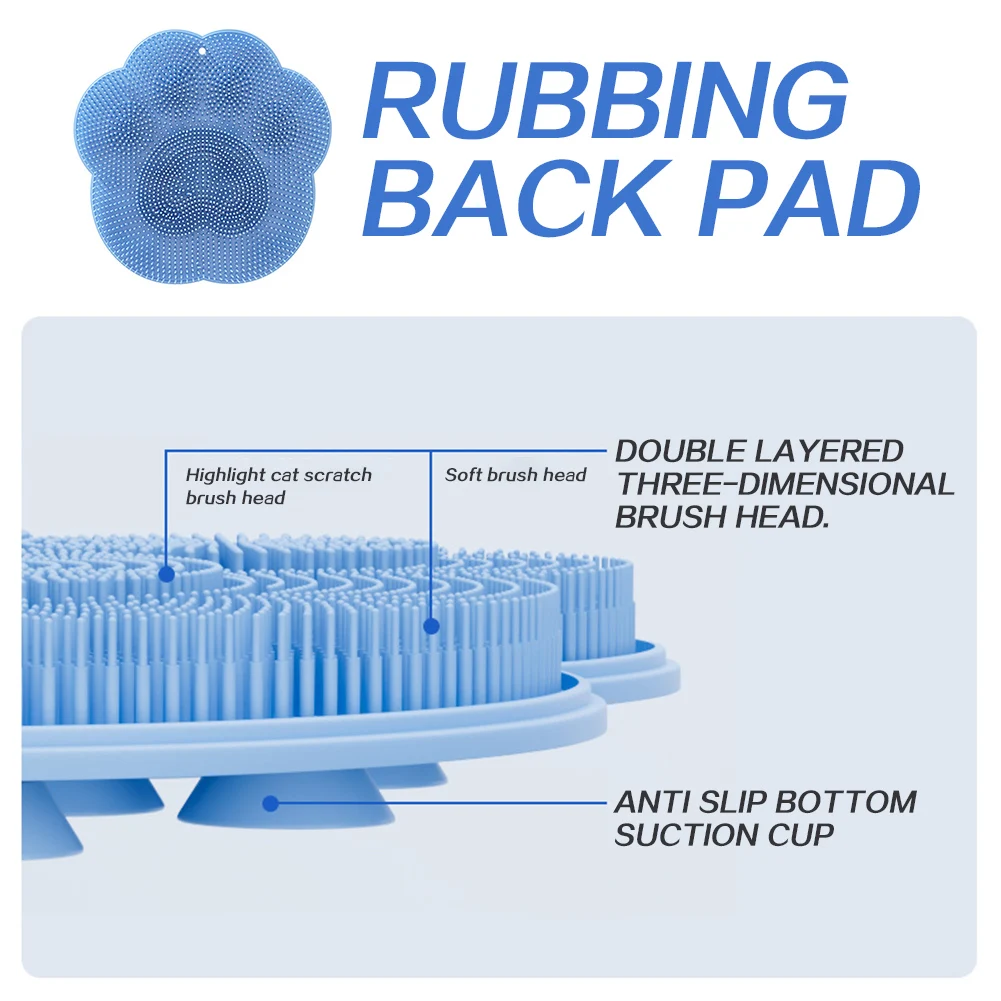 Foot Wash Brush Rub Back with Sucker Brush Bathroom Tool Foot Massage Pad Shower Massage Mat Exfoliating Bath Pad Bath Sponge