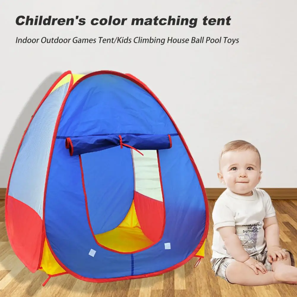 Portable Playhouse Foldable Kids Castle Play Tent Toy for Girls Boys Indoor Outdoor Fun Gift with Mesh Windows Safe for Ages 4